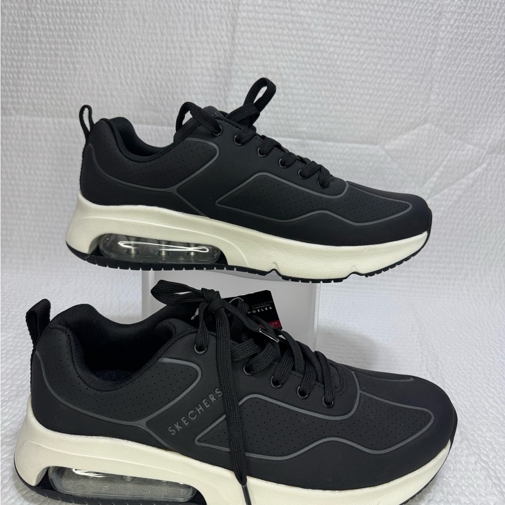 Skechers Black and Cream Athletic Shoes